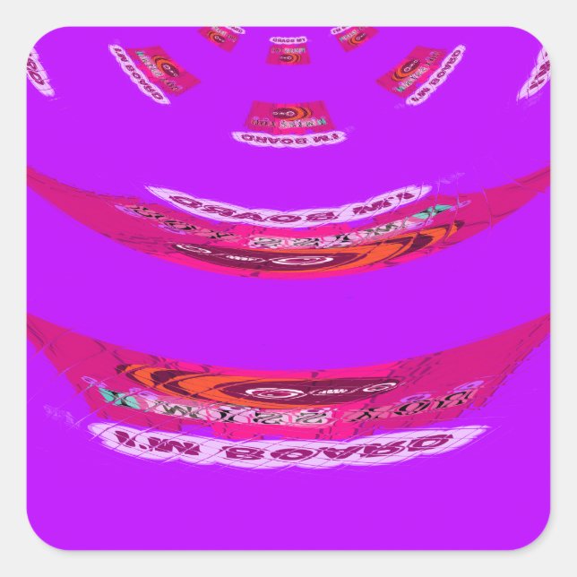 Adesivo Quadrado Engraçado, sinto sua falta, estou entediado (Frente)