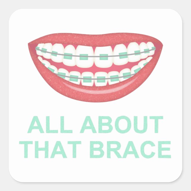 Adesivo Quadrado Engraçado Sobre A Colcha das Brincas (Frente)