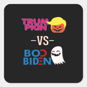 Adesivo Quadrado Engraçado Trumpkin Vs Boo Biden Design Classe Hall