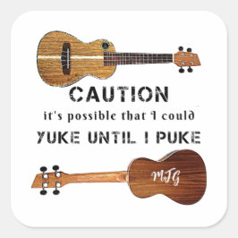 Adesivo Quadrado Engraçado Ukulele Musical Humor