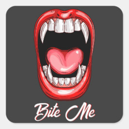 Adesivo Quadrado Engraçado Vampiro Morde Halloween