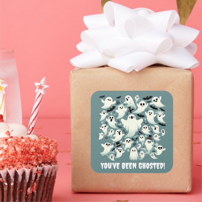 Adesivo Quadrado Engraçado você ter sido fantasma fantasma no voo (Festa)