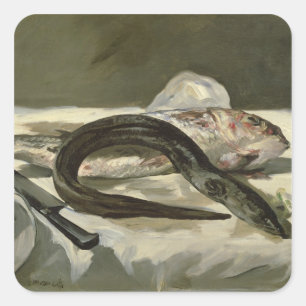 Adesivo Quadrado Enguia de Manet e salmonete vermelho, 1864