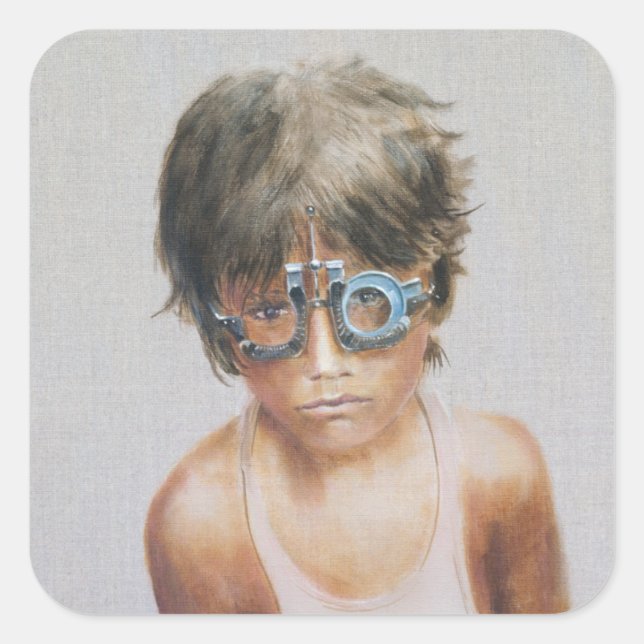 Adesivo Quadrado Ensaio ocular em Vivekananda (Frente)