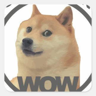 Adesivo Quadrado Então Moda, Doge