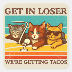 Adesivo Quadrado Entra-te, estamos a apanhar tacos