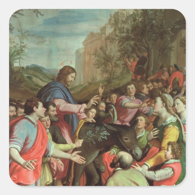 Adesivo Quadrado Entrada de Cristos em Jerusalém (Frente)