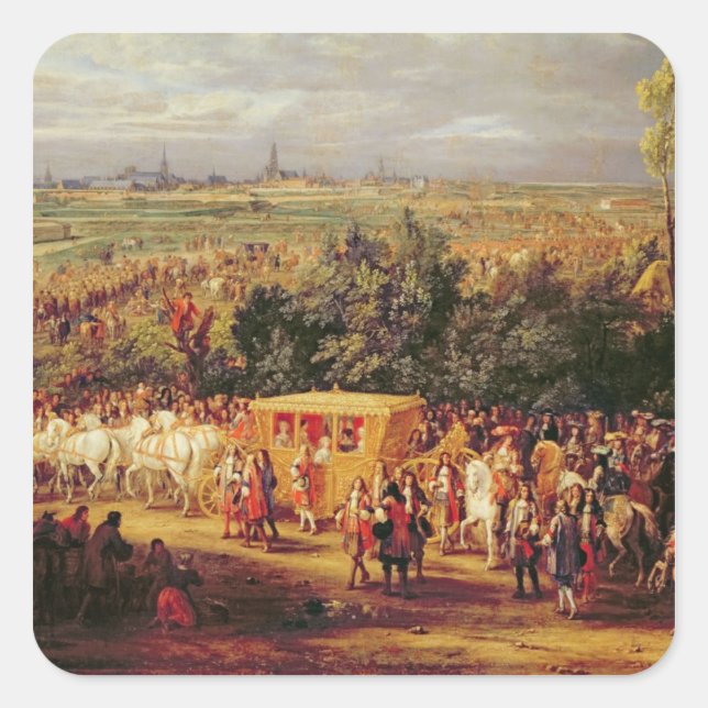 Adesivo Quadrado Entrada de Luís XIV e Marie-Therese de (Frente)