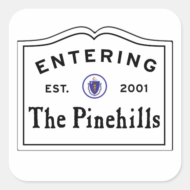 Adesivo Quadrado Entrando Nas MÃES De Plymouth Do Pine Colinas (Frente)