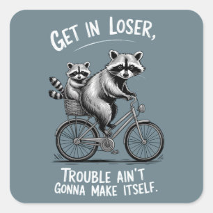 Adesivo Quadrado Entre, Perdedor, o Problema Não Vai se Tornar Engr