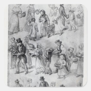 Adesivo Quadrado Entregando o comensal, 1841