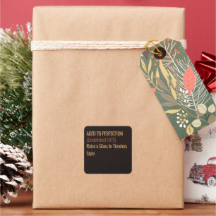 Adesivo Quadrado Envelhecido à Perfeição Aniversário de Whisky