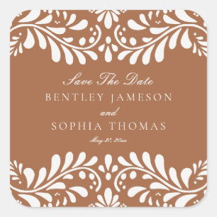 Adesivo Quadrado Envelope de Casamento Clay Talavera - Azulejo Espa