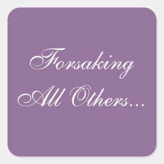 Adesivo Quadrado Envelope de Votos de Casamento Lilac Francês