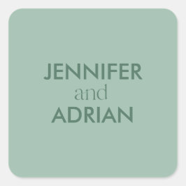 Adesivo Quadrado Envelope Mínimo Elegante de Casamento Moderno