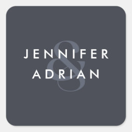 Adesivo Quadrado Envelope Moderno de Casamento de Tinta Lula Mínima