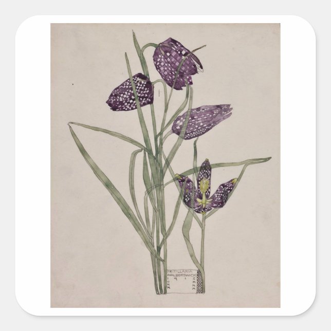 ADESIVO QUADRADO ENVELOPE SEAL : CHARLES RENNIE MACKINTOSH : 1915 (Frente)