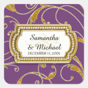 Adesivo Quadrado Envelope Seal Glam Velha Regência Hollywood Black 