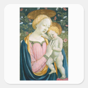 ADESIVO QUADRADO ENVELOPE SEAL : MADONNA & CRIANÇA : VENEZIANO : 14