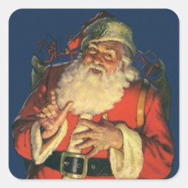 Adesivo Quadrado ENVELOPE SEAL : NATAIS VINTAGES: Papai Noel