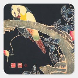 ADESIVO QUADRADO ENVELOPE SEAL STICKER: BLOCO DE MADEIRA JAPONÊS