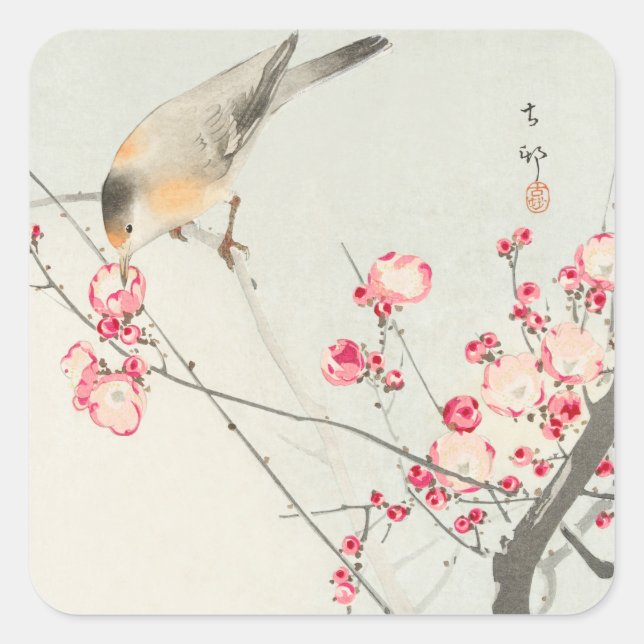 ADESIVO QUADRADO ENVELOPE SEAL STICKER: BLOCO DE MADEIRA JAPONÊS (Frente)