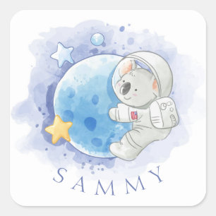 ADESIVO QUADRADO ENVELOPE SEAL STICKER : KOALA NA LUA