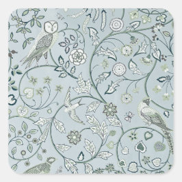 ADESIVO QUADRADO ENVELOPE SEAL : WILLIAM MORRIS : OWL & PHEASANT