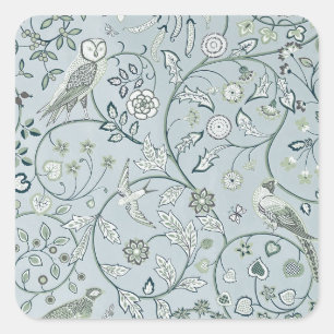 ADESIVO QUADRADO ENVELOPE SEAL : WILLIAM MORRIS : OWL & PHEASANT