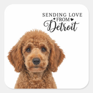 Adesivo Quadrado Enviando Amor de Detroit