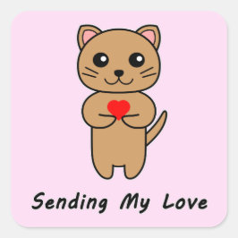 Adesivo Quadrado Enviando Meu Amor