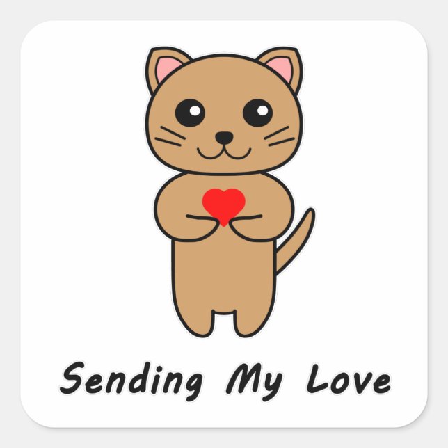 Adesivo Quadrado Enviando Meu Amor (Frente)