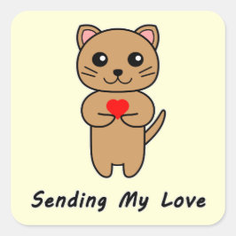 Adesivo Quadrado Enviando meu fundo amarelo de amor