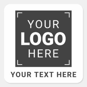 Adesivo Quadrado Envie seu logotipo e mensagem personalizada