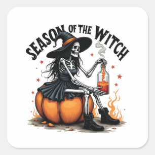 Adesivo Quadrado Época Da Bruxa Spooky Hallowee Wtich