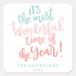 Adesivo Quadrado Época Mais Maravilhosa do Ano | Blue HOLIDAY Foto