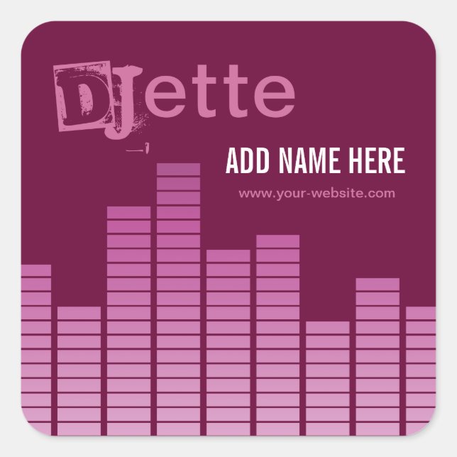 Adesivo Quadrado Equalizador Rosa (Frente)