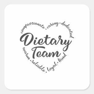 Adesivo Quadrado Equipe alimentar, ajuda alimentar, trabalhador