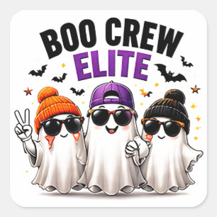 Adesivo Quadrado Equipe Boo Elite Amigos Divertidos de Fantasmas Ha