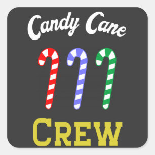 Adesivo Quadrado Equipe Candy Cane