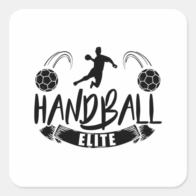 Adesivo Quadrado Equipe de Andebol| Jogadores de handebol (Frente)