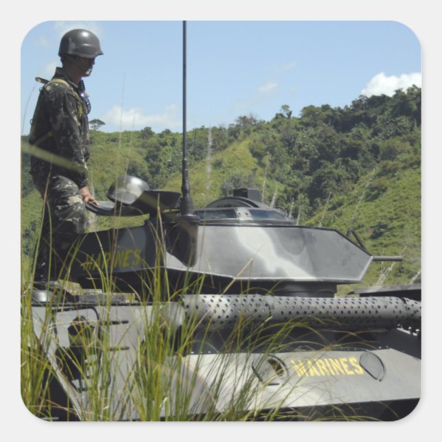 Adesivo Quadrado Equipe de Aterrissagem do Batalhão Marinho Filipin (Frente)