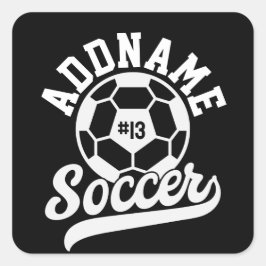 Adesivo Quadrado Equipe de futebol Personalizada do ADD NAME do jog