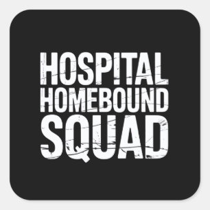 Adesivo Quadrado Equipe de Humor de Enfermeira da Equipe Hospitalar