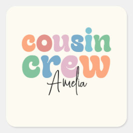Adesivo Quadrado Equipe de Primos Groovy Personalizada