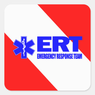Adesivo Quadrado Equipe de resposta de emergência ERT