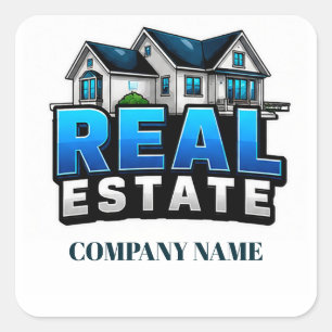 Adesivo Quadrado 🏡 Equipe de Vendas de Propriedades Profissionais 