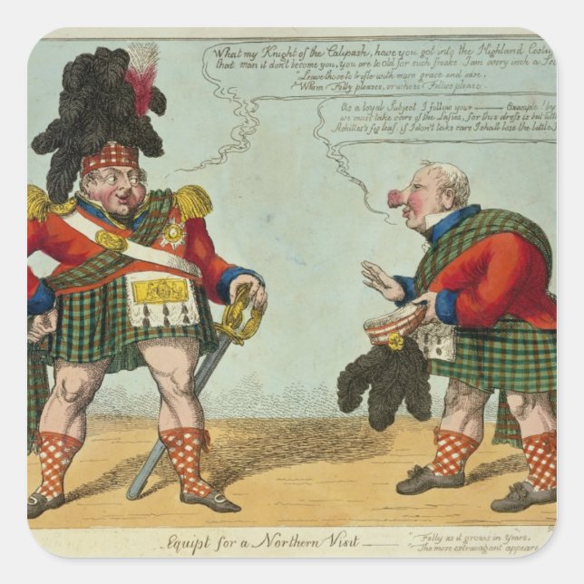 Adesivo Quadrado Equipt para uma visita do norte, 1822 (Frente)