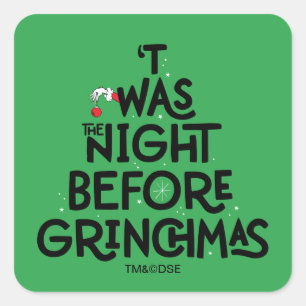 Adesivo Quadrado Era a Noite Antes do Grinchmas