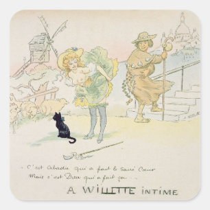 Adesivo Quadrado 'Era Abadie que fez o Sacre-Coeur, mas deus m